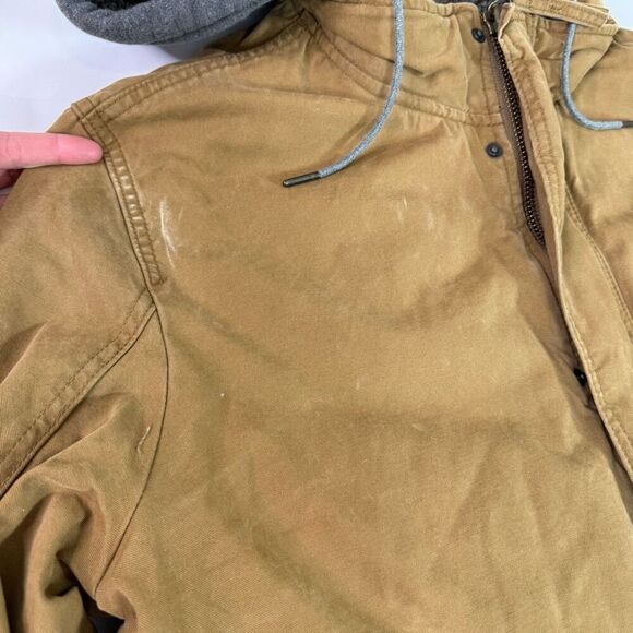 American Eagle Coat Men XL Lined Waxed Canvas Jacket Workmans Brown Sherpa Chore - Picture 6 of 10
